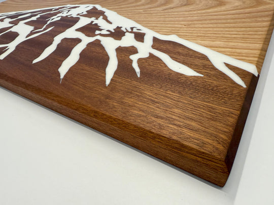 Wooden wall art on a white background.