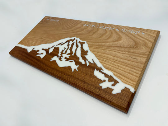 Wooden wall art on a white background.